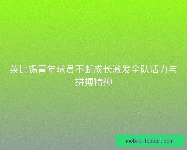 莱比锡青年球员不断成长激发全队活力与拼搏精神